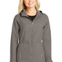 Port Authority Womens Northwest Slicker Waterproof Full Zip Hooded Jacket - Northern Grey