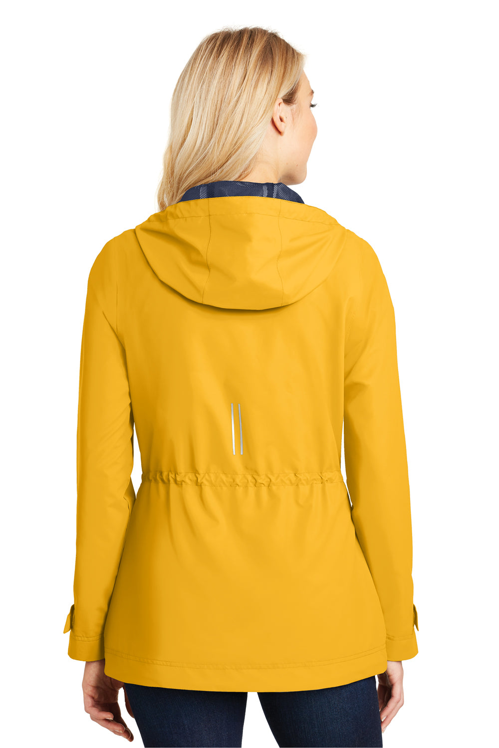 Port Authority L7710 Womens Northwest Slicker Waterproof Full Zip Hooded Jacket Yellow Back