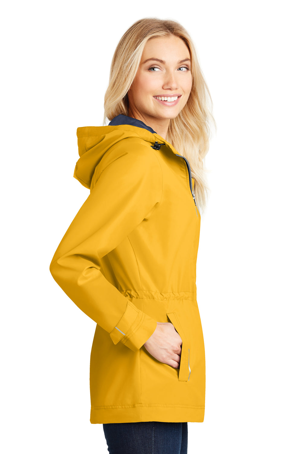 Port Authority L7710 Womens Northwest Slicker Waterproof Full Zip Hooded Jacket Yellow Side