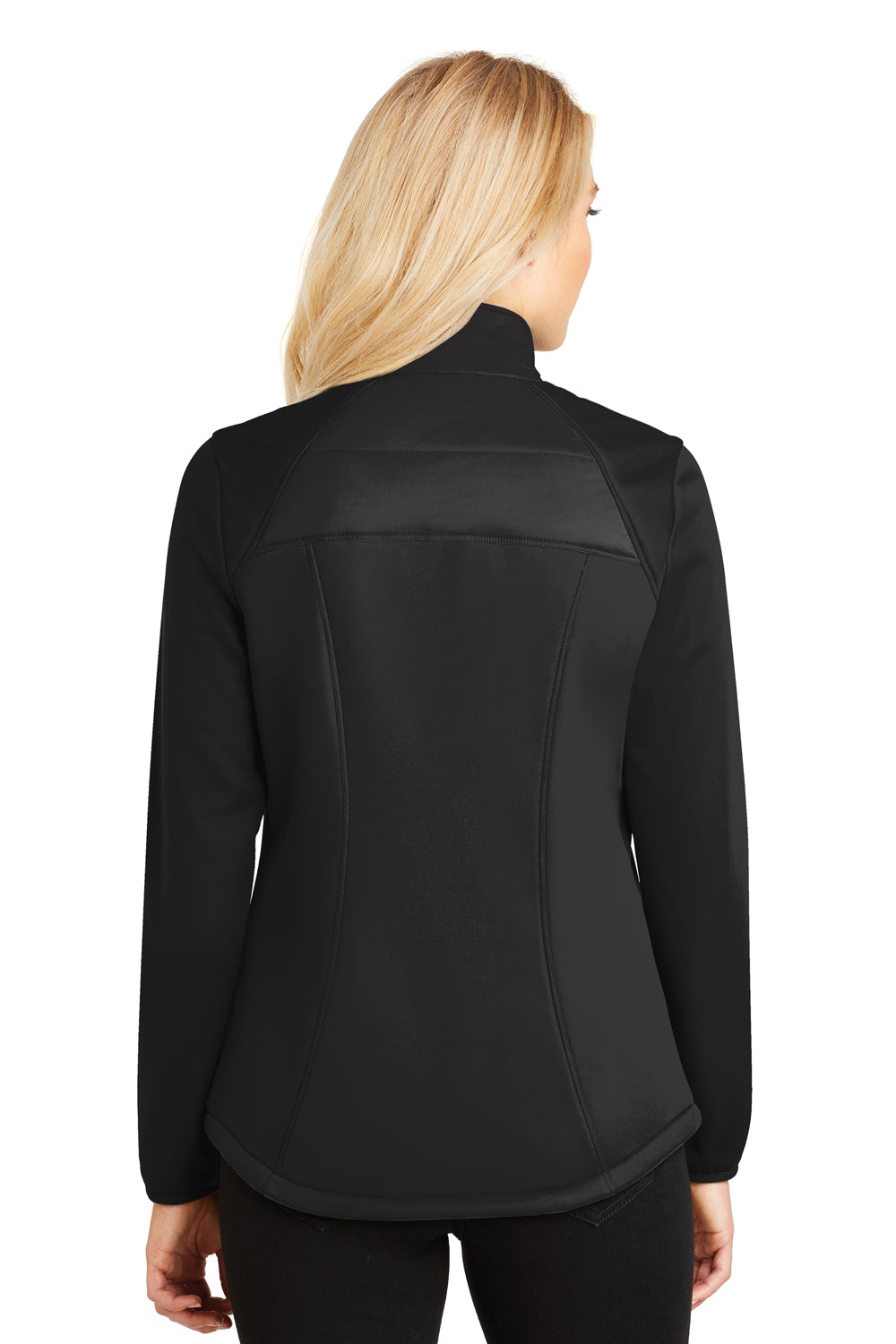 Port Authority L787 Womens Hybrid Wind & Water Resistant Full Zip Jacket Black Back