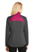 Port Authority L787 Womens Hybrid Wind & Water Resistant Full Zip Jacket Azalea Pink/Grey Back