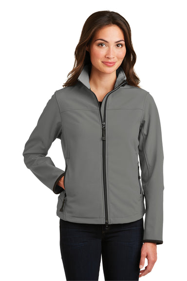 Port Authority L790 Womens Glacier Wind & Water Resistant Full Zip Jacket Smoke Grey Front