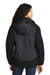 Port Authority L792 Womens Nootka Waterproof Full Zip Hooded Jacket Graphite Grey/Black Back