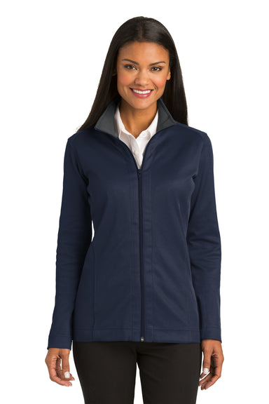 Port Authority L805 Womens Full Zip Jacket Navy Blue Front