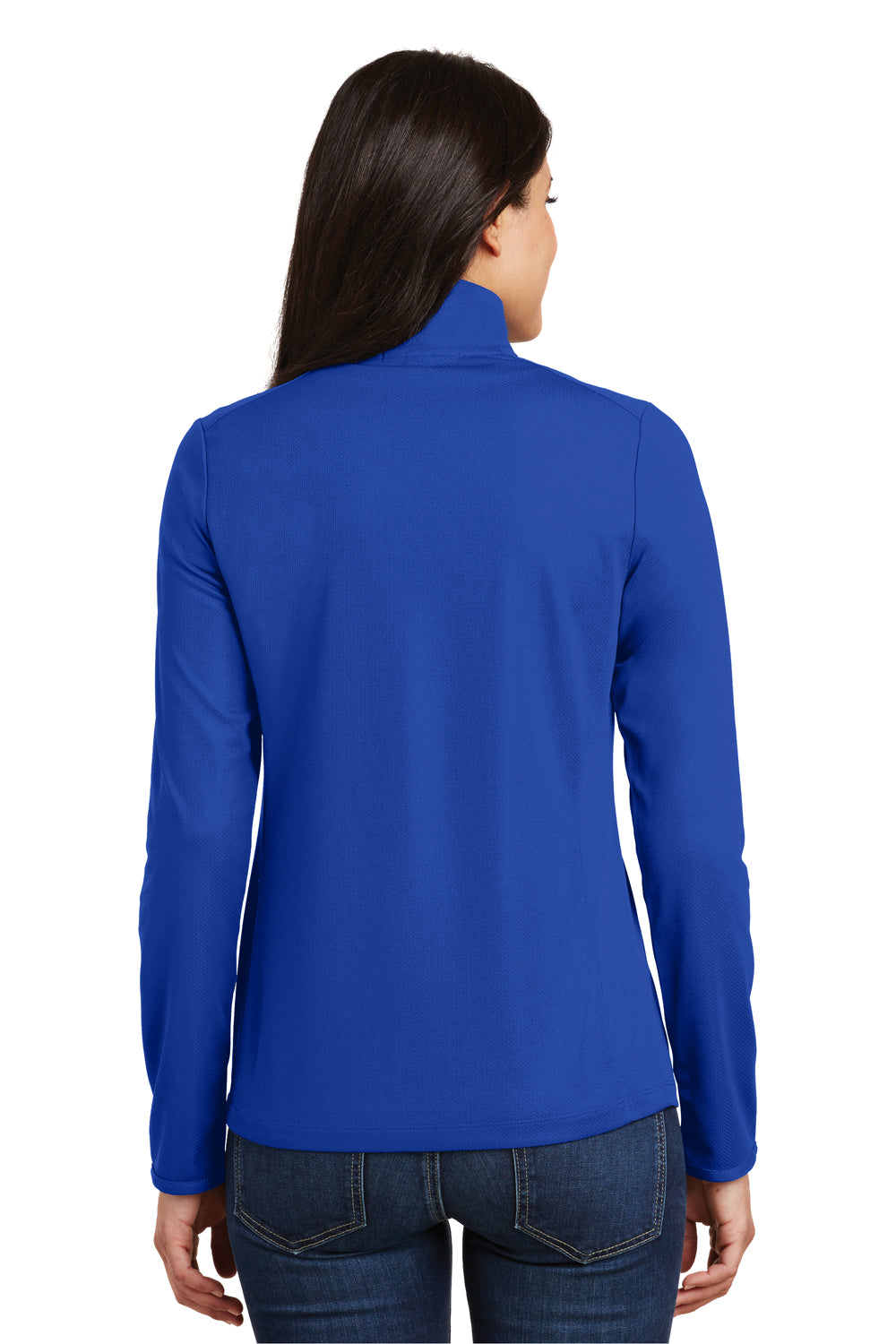 Port Authority L806 Womens Moisture Wicking 1/4 Zip Sweatshirt Royal Blue Back