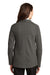 Port Authority L807 Womens Long Sleeve Cardigan Sweater Heather Charcoal Grey Back