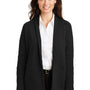 Port Authority Womens Long Sleeve Cardigan Sweater - Deep Black