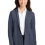 Port Authority Womens Long Sleeve Cardigan Sweater - Heather Estate Blue