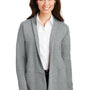 Port Authority Womens Long Sleeve Cardigan Sweater - Heather Medium Grey