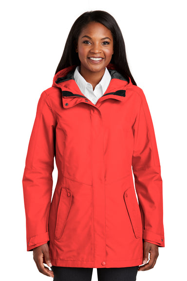 Port Authority L900 Womens Collective Waterproof Full Zip Hooded Jacket Pepper Red Front
