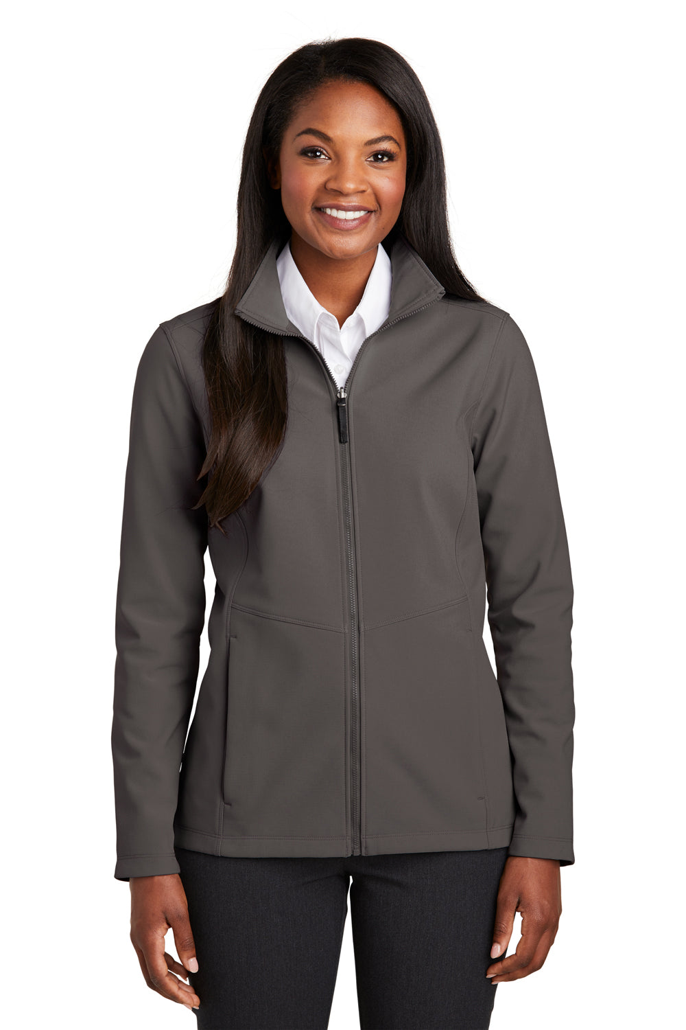 Port Authority L901 Womens Collective Wind & Water Resistant Full Zip Jacket Graphite Grey Front