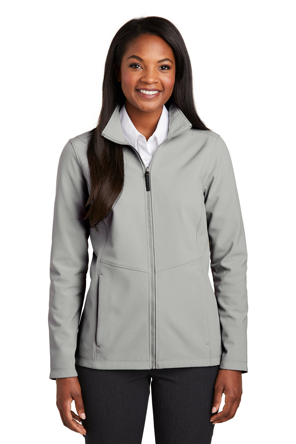 Port Authority L901 Womens Collective Wind & Water Resistant Full Zip Jacket Gusty Grey Front