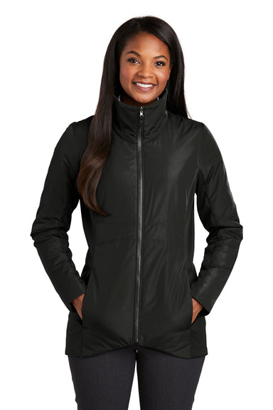Port Authority L902 Womens Collective Wind & Water Resistant Full Zip Jacket Black Front