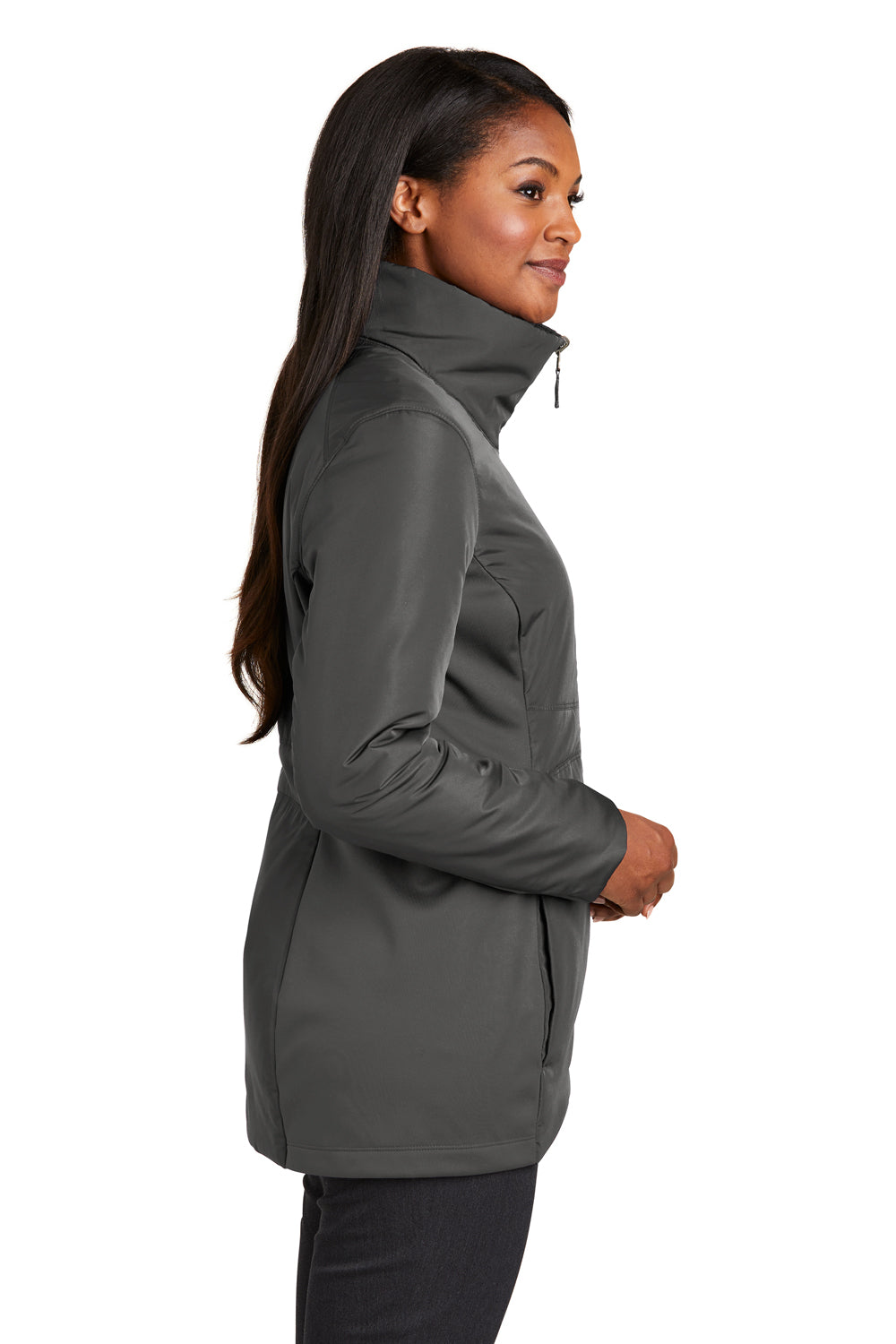 Port Authority L902 Womens Collective Wind & Water Resistant Full Zip Jacket Graphite Grey Side
