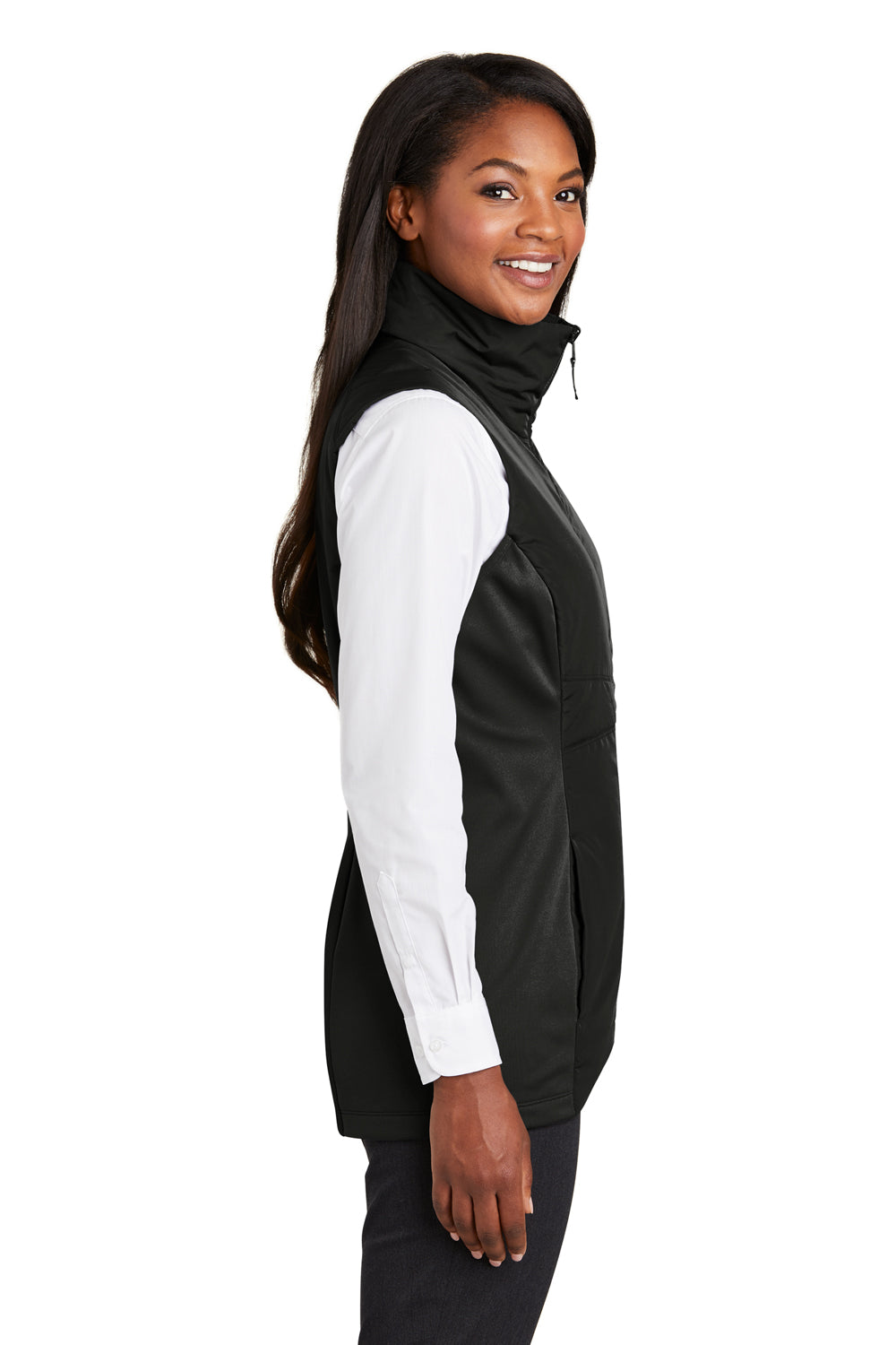 Port Authority L903 Womens Collective Wind & Water Resistant Full Zip Vest Black Side