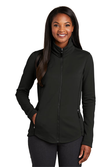 Port Authority L904 Womens Collective Full Zip Smooth Fleece Jacket Black Front