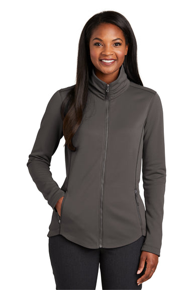 Port Authority L904 Womens Collective Full Zip Smooth Fleece Jacket Graphite Grey Front
