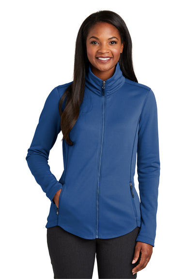 Port Authority L904 Womens Collective Full Zip Smooth Fleece Jacket Night Sky Blue Front