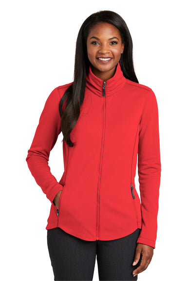 Port Authority L904 Womens Collective Full Zip Smooth Fleece Jacket Pepper Red Front