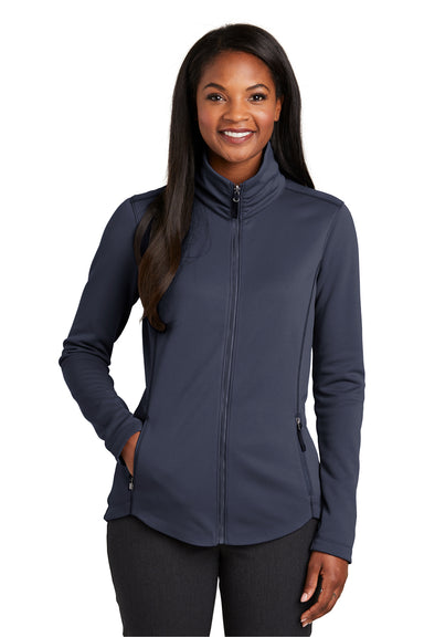 Port Authority L904 Womens Collective Full Zip Smooth Fleece Jacket River Blue Front