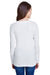 LAT LA3538 Womens Fine Jersey Lace Up Long Sleeve V-Neck T-Shirt White Back