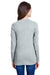 LAT LA3538 Womens Fine Jersey Lace Up Long Sleeve V-Neck T-Shirt Heather Grey Back