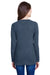 LAT LA3538 Womens Fine Jersey Lace Up Long Sleeve V-Neck T-Shirt Navy Blue Back