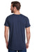 LAT LA6911 Mens Fine Jersey Forward Shoulder Short Sleeve Crewneck T-Shirt White/Navy Blue Back