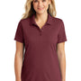 Port Authority Womens Dry Zone Moisture Wicking Short Sleeve Polo Shirt - Burgundy