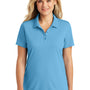 Port Authority Womens Dry Zone Moisture Wicking Short Sleeve Polo Shirt - Carolina Blue