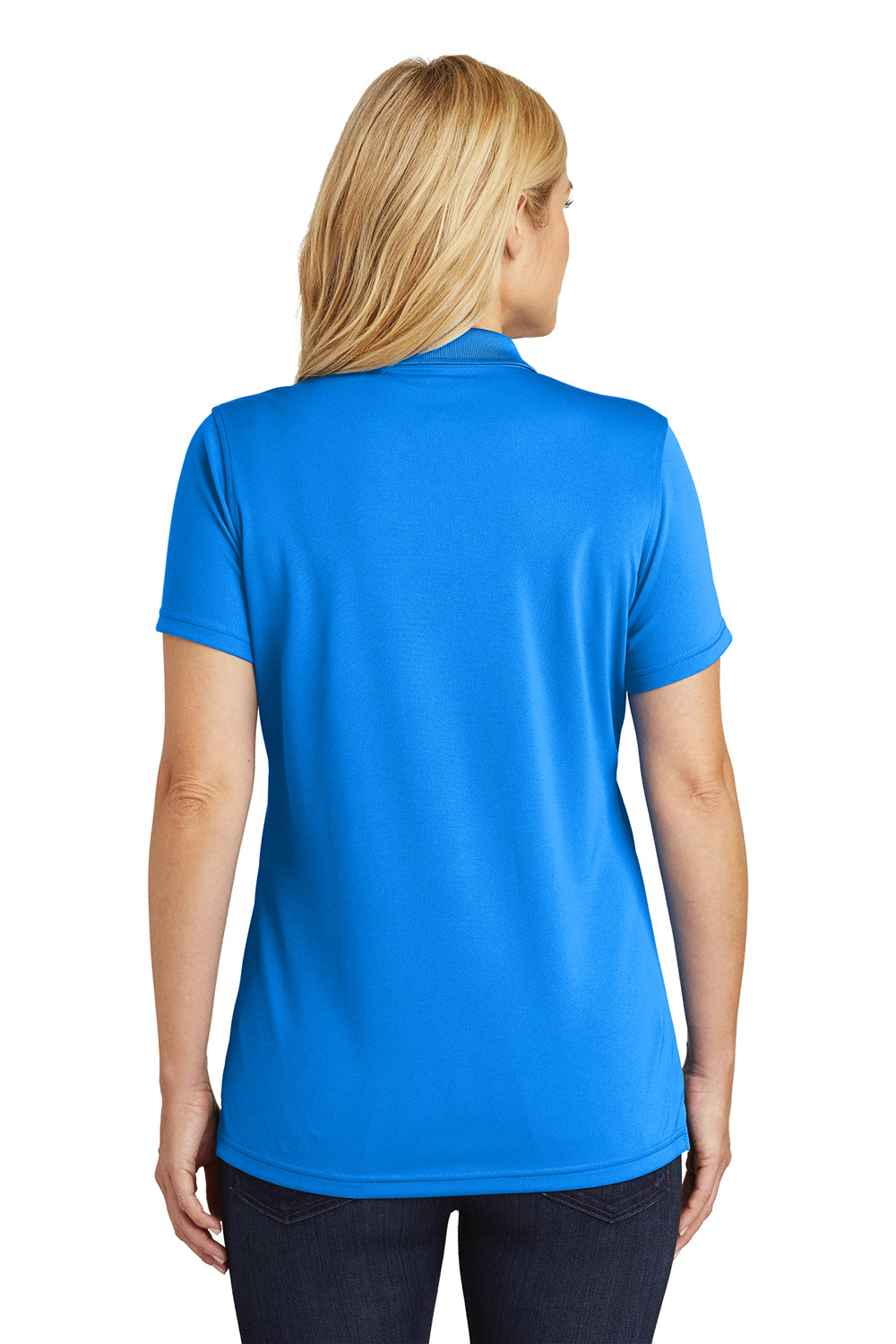 Port Authority LK110 Womens Dry Zone Moisture Wicking Short Sleeve Polo Shirt Coastal Blue Back