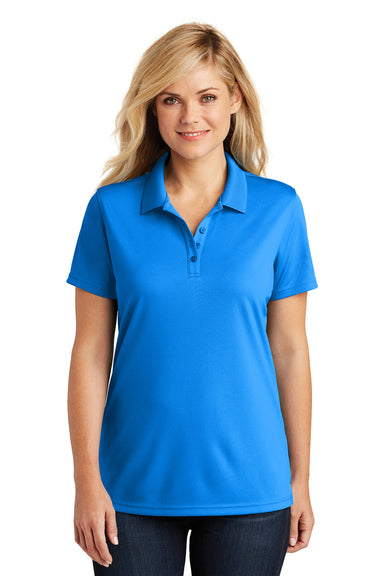 Port Authority LK110 Womens Dry Zone Moisture Wicking Short Sleeve Polo Shirt Coastal Blue Front