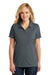 Port Authority LK110 Womens Dry Zone Moisture Wicking Short Sleeve Polo Shirt Graphite Grey Front