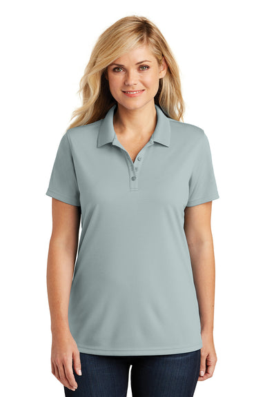 Port Authority LK110 Womens Dry Zone Moisture Wicking Short Sleeve Polo Shirt Gusty Grey Front