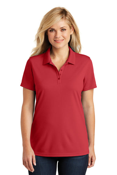 Port Authority LK110 Womens Dry Zone Moisture Wicking Short Sleeve Polo Shirt Red Front