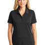 Port Authority Womens Dry Zone Moisture Wicking Short Sleeve Polo Shirt - Deep Black/Graphite Grey