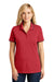 Port Authority LK111 Womens Dry Zone Moisture Wicking Short Sleeve Polo Shirt Red/Black Front