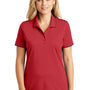 Port Authority Womens Dry Zone Moisture Wicking Short Sleeve Polo Shirt - Rich Red/Deep Black