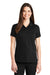 Port Authority LK164 Womens SuperPro Moisture Wicking Short Sleeve Polo Shirt Black Front