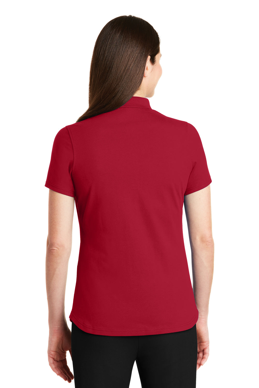 Port Authority LK164 Womens SuperPro Moisture Wicking Short Sleeve Polo Shirt Red Back