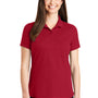 Port Authority Womens SuperPro Moisture Wicking Short Sleeve Polo Shirt - Rich Red - Closeout