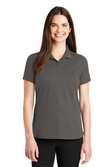 Port Authority LK164 Womens SuperPro Moisture Wicking Short Sleeve Polo Shirt Sterling Grey Front