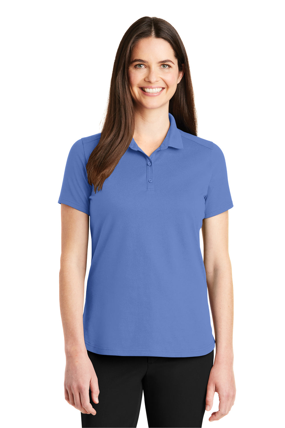 Port Authority LK164 Womens SuperPro Moisture Wicking Short Sleeve Polo Shirt Ultramarine Blue Front