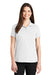 Port Authority LK164 Womens SuperPro Moisture Wicking Short Sleeve Polo Shirt White Front