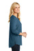 Port Authority LK5432 Womens Concept Jersey Long Sleeve Henley T-Shirt Dusty Blue Side