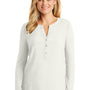 Port Authority Womens Concept Jersey Long Sleeve Henley T-Shirt - Ivory Chiffon White - Closeout