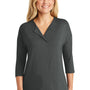 Port Authority Womens Concept Jersey 3/4 Sleeve V-Neck T-Shirt - Smoke Grey