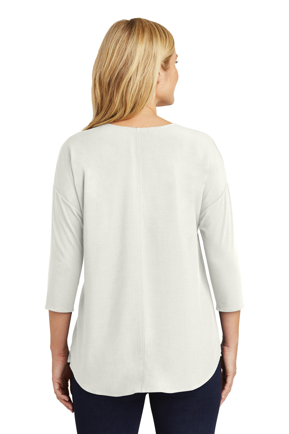 Port Authority LK5433 Womens Concept Jersey 3/4 Sleeve V-Neck T-Shirt Ivory Chiffon Back