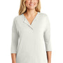 Port Authority Womens Concept Jersey 3/4 Sleeve V-Neck T-Shirt - Ivory Chiffon White