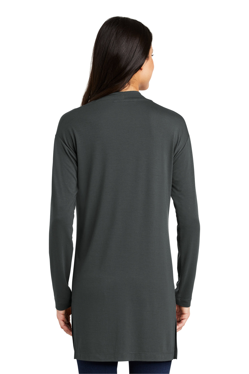 Port Authority LK5434 Womens Concept Long Sleeve Cardigan Sweater w/ Pockets Smoke Grey Back